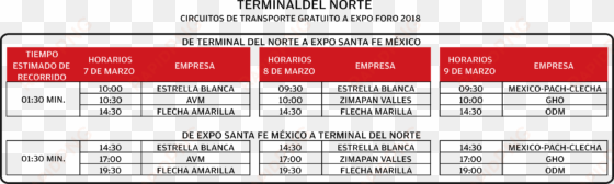 Conoce Los Circuitos De Transporte Gratuito A Expo - Horarios Estrella Roja Aeropuerto transparent png image