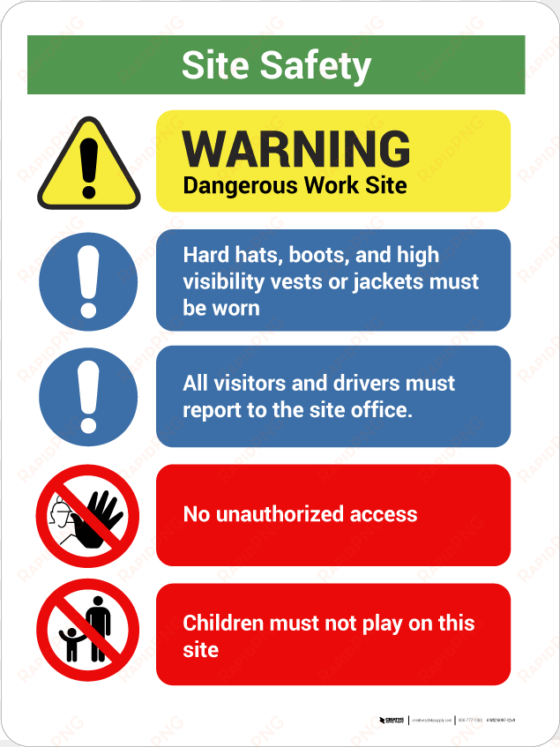 construction safety site notice wall sign - sign