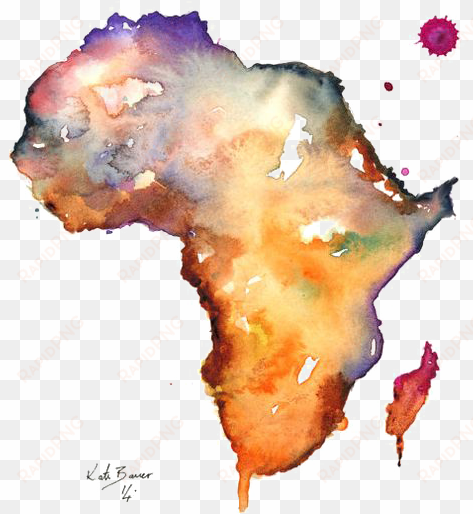 continent of africa png - african watercolor map