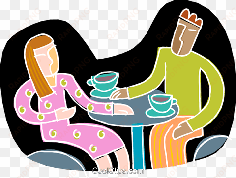 conversation over coffee royalty free vector clip art