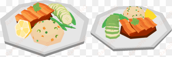 cooked salmon clipart - fried rice