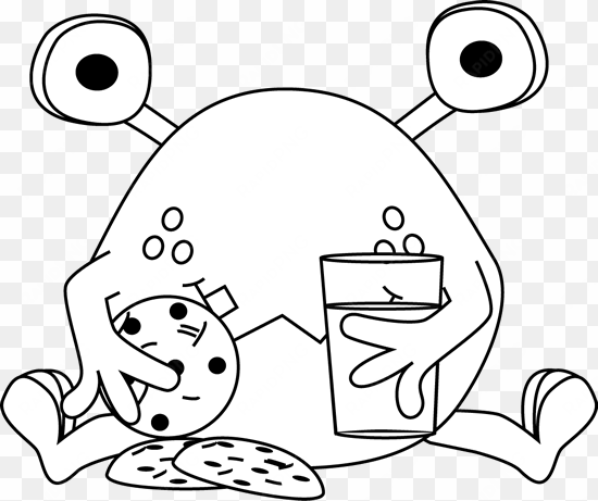 cookie monster cookie black and white clipart - monster black white png