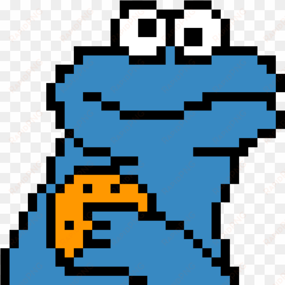 cookie monster - pixel art minecraft