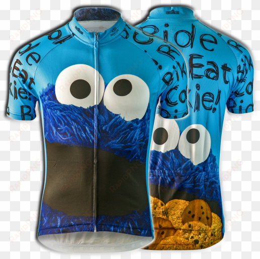 cookie monster "ride bike eat cookie" cycling jersey - cookie monster trikot