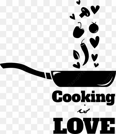 cooking is love wall sticker - poster