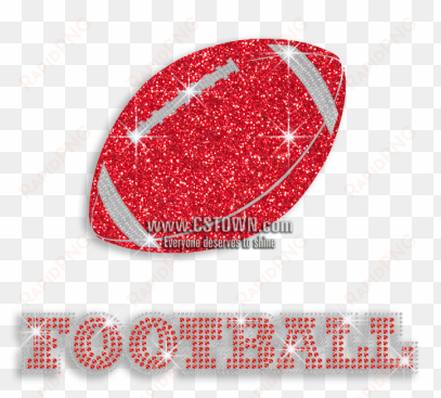 cool red american football iron on rhinestone glitter - american football
