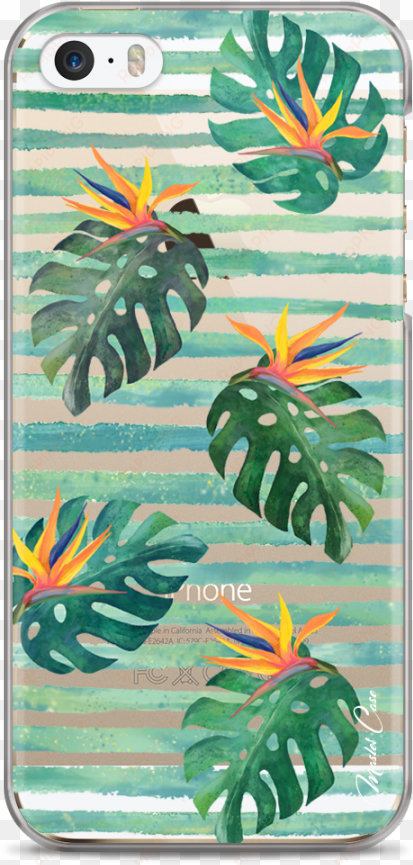 coque iphone 5c tropical watercolor design striped - mobile phone case