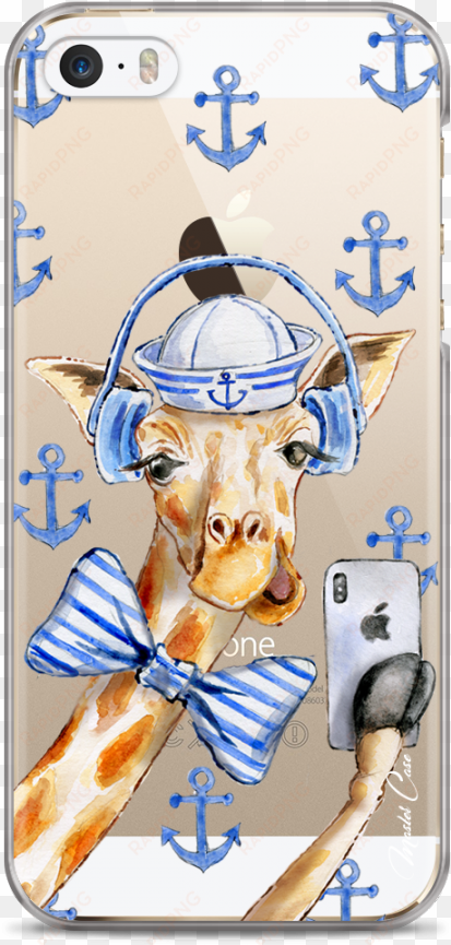 coque iphone 5c watercolor marine giraffe - iphone