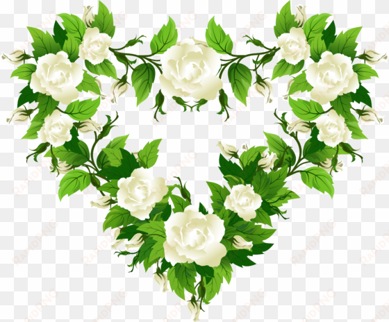 coração com rosas brancas