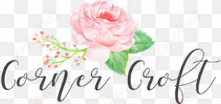 corner croft watercolor clip art profile banner - hybrid tea rose