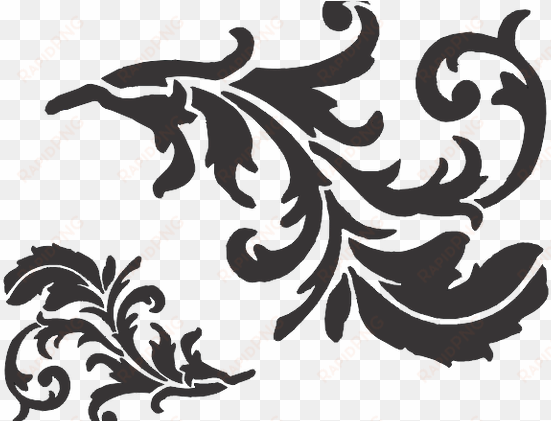 corner damask flourish stencil paint me vintage png - stencil