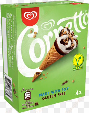 cornetto made with soy and gluten free 4 pack - vegan cornetto