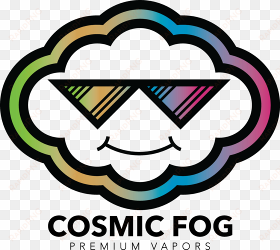 cosmic fog rainbow logo with type - cosmic fog vapor logo