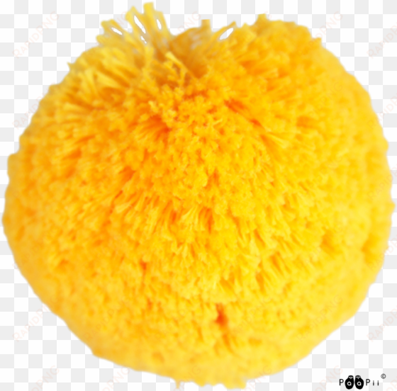 cotton pom pom 7cm, yellow - yellow pom pom