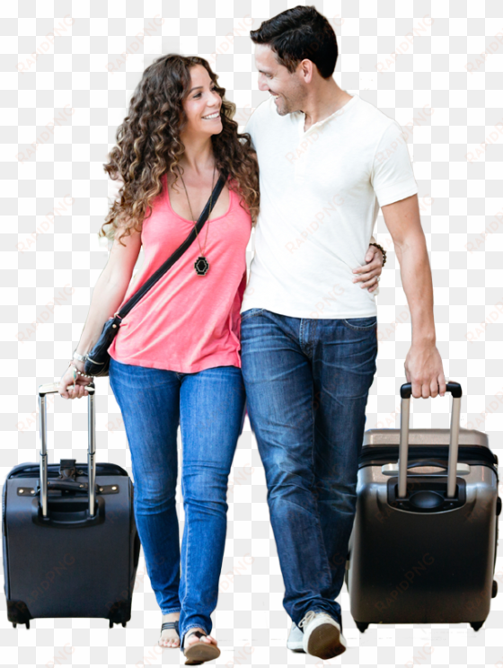 couple airport png - person with luggage png