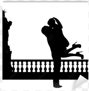 couple in love in new york silhouette wall mural • - wall vinyl sticker decals mural room design pattern