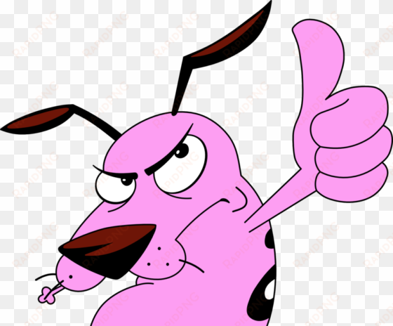 Courage Giving Thumb Up - Cartoon Courage The Cowardly Dog transparent png image