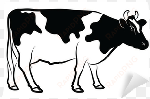 cow silhouette isolated on white wall mural • pixers® - taurine cattle