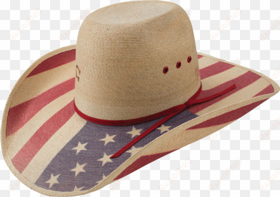 cowboy hat png image with transparent background - charlie 1 horse freedom straw hat - american flag