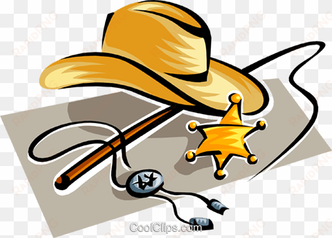 cowboy hat with sheriff badge royalty free vector clip - western clip art