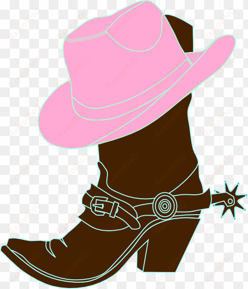 cowgirl hat and boot clip art - pink cowgirl boots clipart