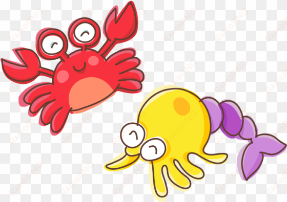 crab and hermit crab - paguro disegno