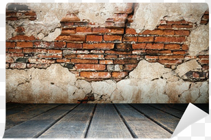 cracked plaster of old brick wall wall mural pixers - wall
