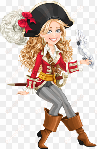 craft images, pirate ships - girl pirate with parrot