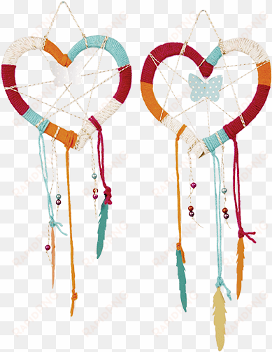 crafting dream catcher hearts - illustration