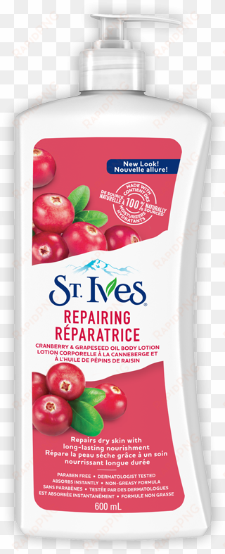 cranberry & grapeseed oil repairing body lotion - st. ives skin renewing collagen elastin body lotion