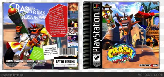 crash bandicoot 3 warped playstation box art cover - crash bandicoot warped [playstation game]