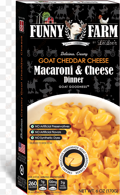 creamy cheddar flavor with no goaty aftertastes - funny farm mac and cheese