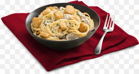 creamy mushroom pasta with croutons - mushroom pasta png