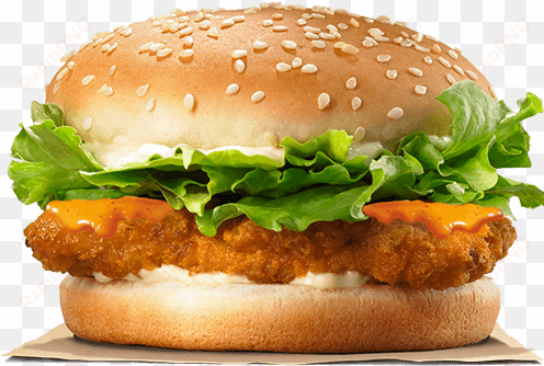 crispy chicken peri peri burger - chicken patty burger king