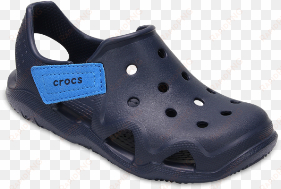 crocs kids velcro navy strap sandal swiftwater wave - crocs niños