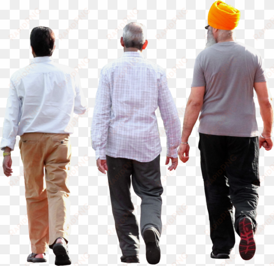 cropped three men walking - group people walking png