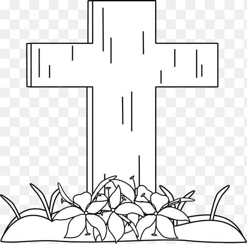 cross black and white easter cross black and white - clip art