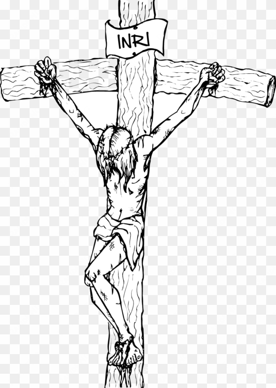 Cross Clipart Jesus Praying Drawing Art Coloring - Jesus On The Cross Drawing Png transparent png image