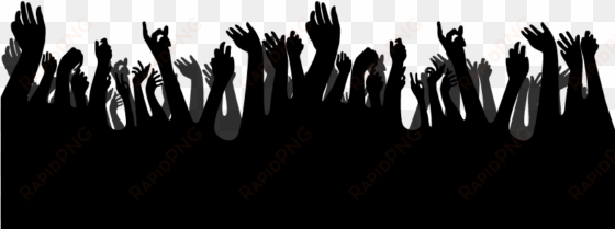 crowd hands clipart graphic transparent - hands up silhouette png
