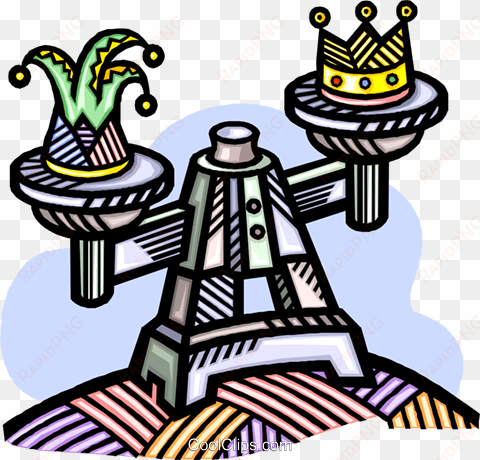crown and jester hat on a scale royalty free vector - king's jackal als ebook von richard harding-davis