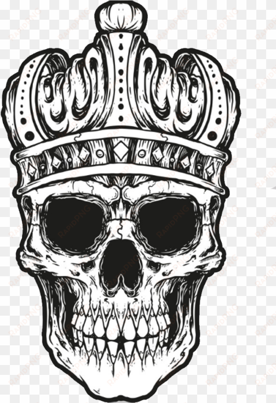 crown pillow art with transprent png free - skull with king crown tattoo