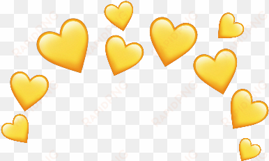crown yellow heart emoji love corona amarillo corazon - yellow heart crown png