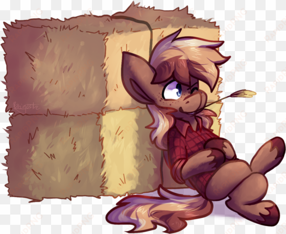 crownedspade, clothes, earth pony, hay bale, hay stalk, - artist