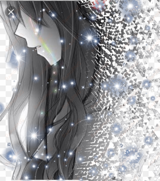crying animegirl sparkle depression freetoedit