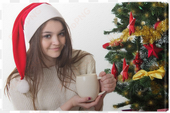 cuadro en lienzo adolescente con la taza de café bajo - coffee