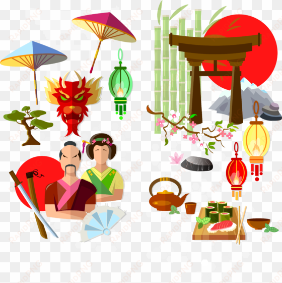 culture of clip art flat figures transprent - japan culture