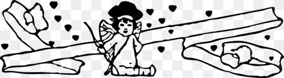 cupid love drawing black and white human - clip art