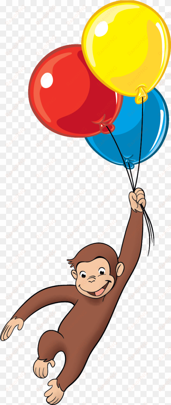 curious george balloons png - jorge el curioso con globos