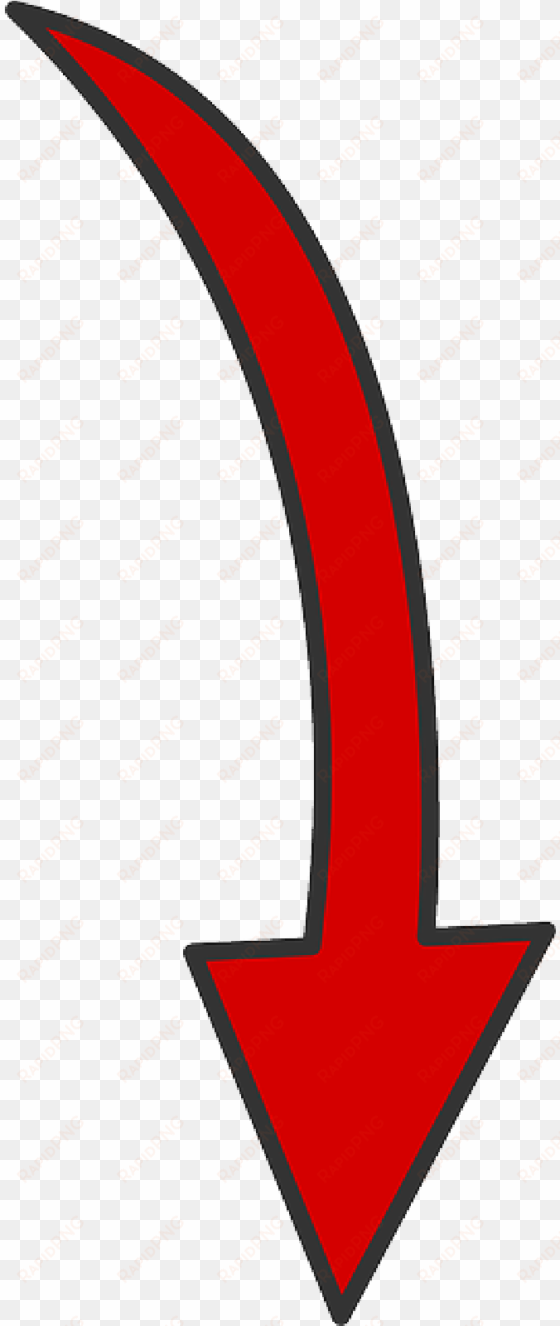 curved red arrow png - transparent background curved arrow