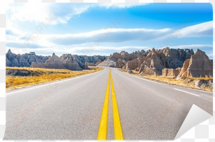 curved road in badlands - freeway